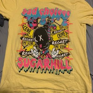 A red,pink,yellow sugar hill shirt